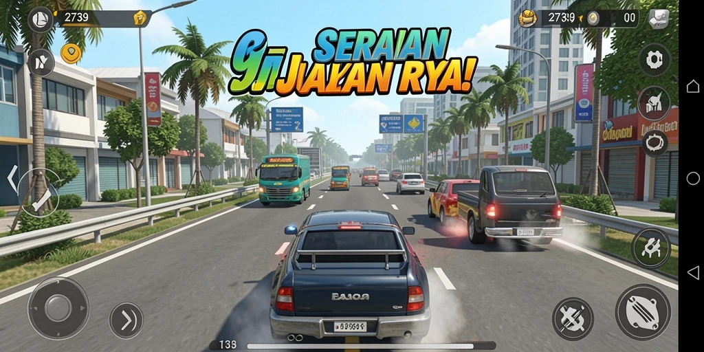 Tampilan balapan mendebarkan dalam game 2739.