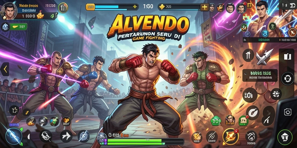 Tampilan gameplay ALVENDO yang mendebarkan saat bertarung.