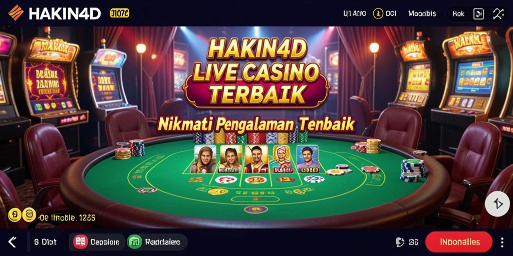 Gameplay HAKIN4D menampilkan dealer langsung dalam suasana kasino yang menarik.