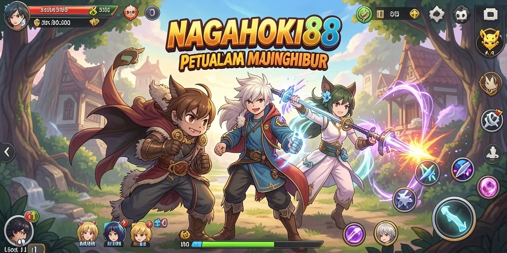 Tangkapan layar gameplay <strong>NAGAHOKI88</strong> menunjukkan aksi seru dan karakter Anime yang menawan.