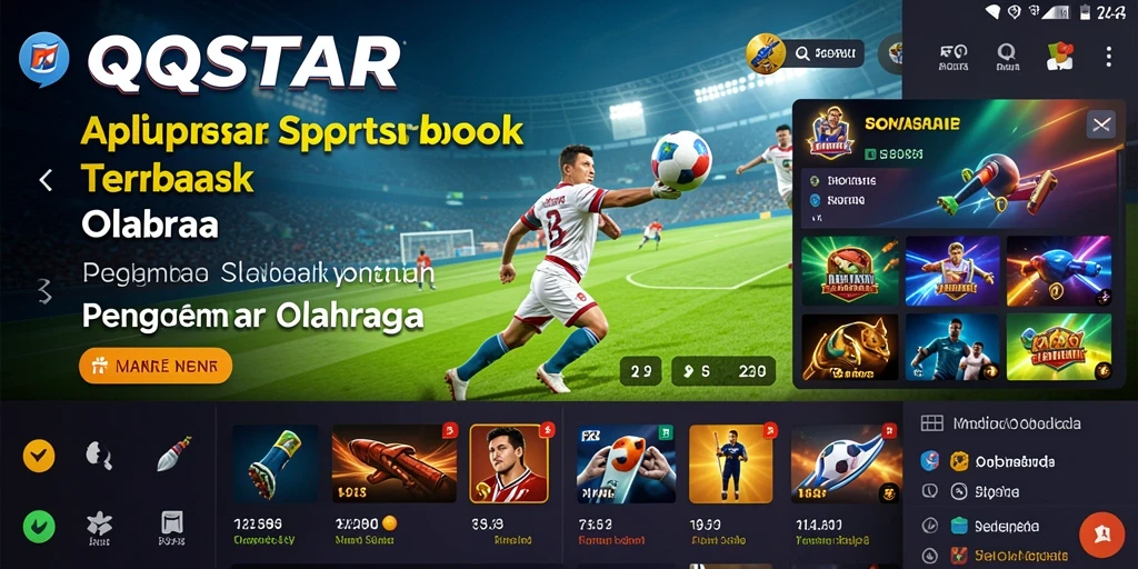 Screenshot menunjukkan antarmuka pengguna QQSTAR pada saat taruhan olahraga.