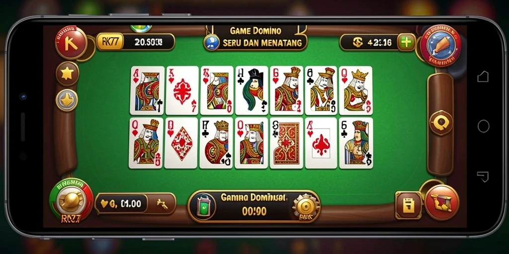 Tampilan gameplay seru dalam permainan Domino RK77.